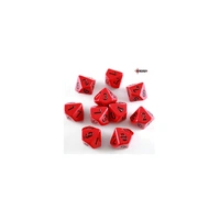 CHX 26214 Opaque Red/Black Set of Ten d10s