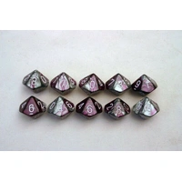 CHX 26232 Gemini Polyhedral Purple-Steel/White Set of Ten d10s