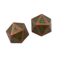 Ultra Pro: UP18782 D&D Heavy Metal D20 Feywild Copper and Green Dice Set (2)