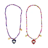 BFF Sparkle Heart Bestie Necklace Set