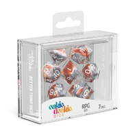 Oakie Doakie: Dice – RPG Set GemiDice – Silver-Rust (7)