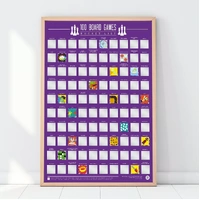 100 Board Games Bucket List Scratch-Off Poster