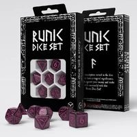 Runic Shimmering Black w Magenta - Dice Set 7