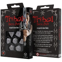 Tribal Dice Set - Pearl & Brown