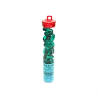 CHX 01146L Large Translucent Teal Glass Stones Tube