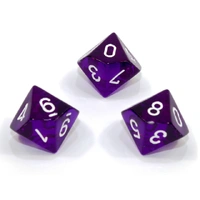 Chessex D10 Dice Translucent Polyhedral Purple/white d10
