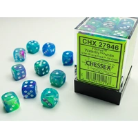 Chessex D6 DiceFestive 12mm d6 Waterlily/white Dice Block (36 dice)