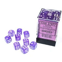 Chessex D6 DiceBorealis 12mm d6 Purple/white Luminary Dice Block (36 dice)