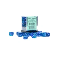 Chessex D6 DiceGemini 12mm d6 Blue-Blue/light blue Luminary Dice Block (36 dice)