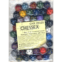 BULK D20 Dice Assorted Loose Speckled Polyhedral (50 Dice in Bag)