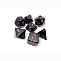 CHX 25448 Opaque Polyhedral Black/pink 7-Die Set