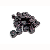 CHX 25848 Opaque 12mm d6 Black/pink Dice Block (36 dice)
