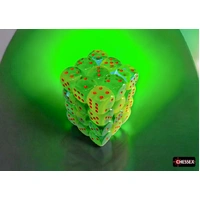 CHX 26870 Gemini Plasma Green-Teal/orange Luminary 12mm d6 Dice Block (36 dice)