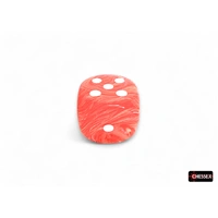 CHX DF5033 Festive Dahlia/white Luminary 50mm d6 dice w/pips