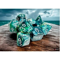 CHX 30072 Lustrous Neptune/grey Polyhedral 7-Dice Set (with bonus die)