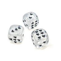 Chessex D6 Dice Heart 16mm Cirrus w/pips White/black d6