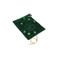 ENHANCE Tabletop Roll on a Scroll Dice Case and 7pc Acrylic Dice Set - Green