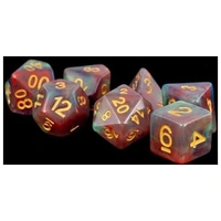 MDG Polyhedral Resin Dice Set - Red Pearl Swirl