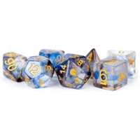 MDG Unicorn Resin Polyhedral Dice Set - Arctic Storm
