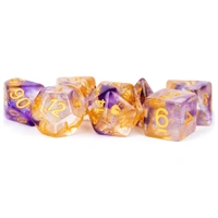 MDG Unicorn Resin Polyhedral Dice Set - Royal Sunset