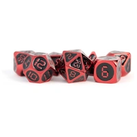 MDG Digital Enamel Metal Dice Set 16mm - Red with Black Enamel
