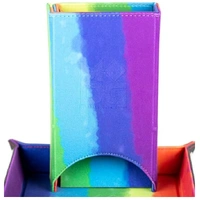 MDG - Fold Up Velvet Dice Tower (Watercolour Rainbow)