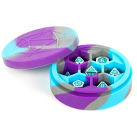 MDG Silicone Dice Case Round - Purple/Gray/Light Blue