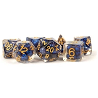 MDG Resin Pearl Polyhedral Dice Set 16mm - Royal Blue with Gold Numbers