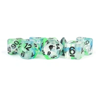 MDG Unicorn Resin Polyhedral Dice Set - Sea Kelp
