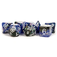 MDG Resin Eternal Polyhedral Dice Set 16mm - Blue/Black