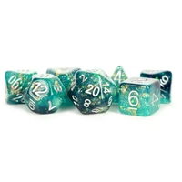 MDG Resin Eternal Polyhedral Dice Set 16mm - Teal/Black