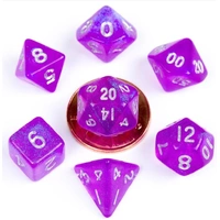 MDG Acrylic 10mm Polyhedral Dice Set - Stardust Purple