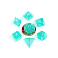 MDG Acrylic 10mm Polyhedral Dice Set - Stardust Turquoise
