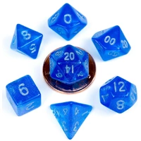 MDG Acrylic 10mm Polyhedral Dice Set - Stardust Blue