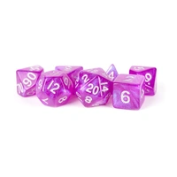 MDG Acrylic 16mm Polyhedral Dice Set - Stardust Purple