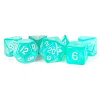MDG Acrylic 16mm Polyhedral Dice Set - Stardust Turquoise