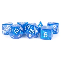MDG Acrylic 16mm Polyhedral Dice Set - Stardust Blue