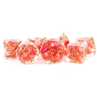 MDG Resin Polyhedral Dice Set 16mm - Pearl Red with Copper Numbers