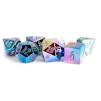 MDG Aluminum Plated Acrylic Polyhedral Dice Set 16mm - Rainbow Aegis Uninked