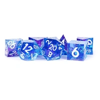 MDG Handcrafted Sharp Edge Resin Dice Set - Oceanic Flare