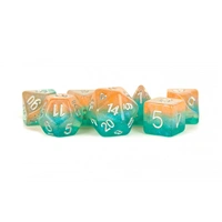 MDG Resin 16mm Polyhedral Dice Set - Layered Stardust Sunset
