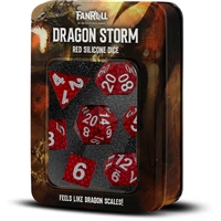 MDG Silicone 16mm Poly Dice Set - Dragon Storm Silicone Red Dragon Scales