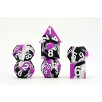 MDG 16mm Pride Sharp Edge Silicone Rubber Poly Dice Set: Asexual