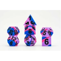 MDG 16mm Pride Sharp Edge Silicone Rubber Poly Dice Set: Bisexual