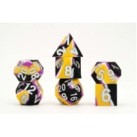 MDG 16mm Pride Sharp Edge Silicone Rubber Poly Dice Set: Nonbinary