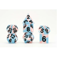 MDG 16mm Pride Sharp Edge Silicone Rubber Poly Dice Set: Transgender