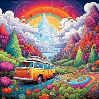 Trippy Puzzles - 300 Pce Wood Jigsaw Happy Highway