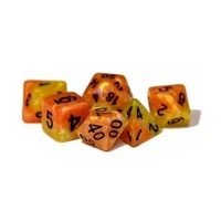 Halfsies Dice Pheonix Dice - Upgraded Dice Case (Set of 7 Polyhedral Dice)