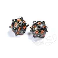 PolyHero Dice - Warrior 2d20 Spiked Balls Steel Grey