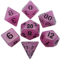 MDG Acrylic Dice Set Glow in the Dark - Purple Glow
